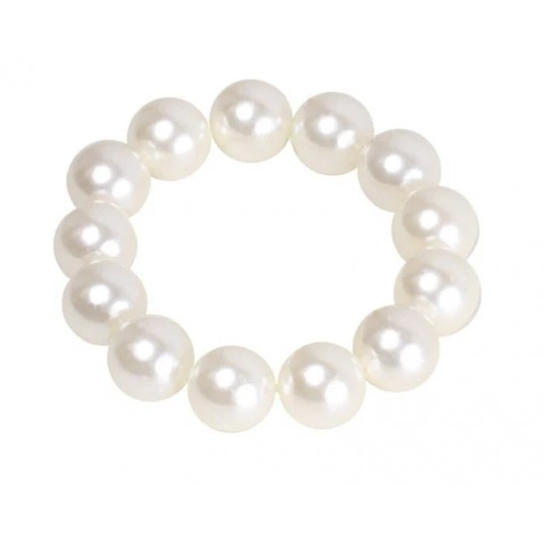 SD Big Pearl Scrunchie White